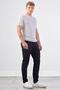Light grey crew neck solid color short sleeve slim fit knit t-shirt - 5