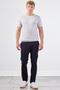 Light grey crew neck solid color short sleeve slim fit knit t-shirt - 6