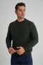 Trist Star Men's Khaki Cycling Collar Selanik Hair Braided Wool Sweater Trist-5352 - 4