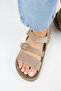 ® Sara Genuine Leather Taupe High Sole Sandals Slipper - 5