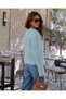 Women's Hair Knit Buttoned Casual Long Sleeve Knitwear Cardigan Baby Blue - 2
