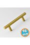 Furniture Kitchen Drawer Cabinet Cupboard Handle Knob Handles (96 mm - 9.6 cm) Gold Golden Metal (5 Pieces) - 3