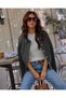 Women's Hair Knit Buttoned Casual Long Sleeve Knitwear Cardigan Anthracite