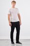 Ecru O-Neck Solid Color Short Sleeve Slim Fit Knit T-Shirt - 4