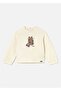 Baby Girl Patterned Long Sleeve T-Shirt Cream 2080