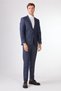 Navy Blue Knitted Dobby Slim Fit Casual Suit - 3
