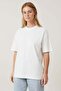 White Short Sleeve Oversize Basic Women's T-Shirt Sh281
