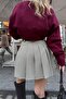 Checkered Pleated Skirt Yellow - 3
