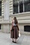Poplin Street Flared Skirt Brown - 3