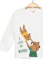 Girls Boys Thin Seasonal 100% Cotton Long Sleeve Teddy Bear Patterned Unisex Ecru T-Shirt - 5