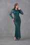 Crew Neck Long Evening Dress - 4