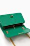 حقيبة كتف بسلسلة على شكل قرص العسل باللون الأخضر العشبي - 3