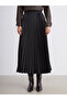 Satin Pleated Skirt with Elastic Waist - 2