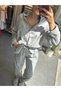 Women's Washable Gabardine Shirt & Carrot Pants Set Oversize Fit Relaxed Cut - 2