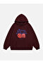 Unisex Berry Infusion Printed Oversized Fleece Sweatshirt with Hood