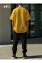 Power Fit – Oversize Yellow T-Shirt & Black Pants Jogger Men's Tracksuit Set - 2