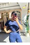 Bubble Knitted Fabric Women's Casual Wear Set with Lace-Up Sides - 6