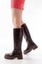 236-3021 Brown Crocodile Zippered Daily Women's Boots