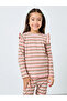 Girls Striped Ribbed Top and Pyjama Set - 3