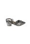 Yazkish Women's Silver Black Stone 6cm Thick Heeled Evening Dress Shoes - 2