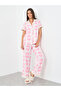Heart Striped Print Shirt and Pyjama Set