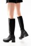 5109-3060 Black Heeled Zippered Daily Women's Boots - 4