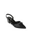 Yazkish Women's Silver Black Stone 6cm Thick Heeled Evening Dress Shoes