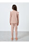 Girls Striped Ribbed Top and Pyjama Set - 5