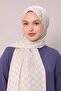 Light Beige Speckled Patterned Jacquard Capri Shawl - 2