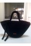 Natural Jute Rope Black Hand Bag Arm Bag Shoulder Bag Daily Bag 23X40 cm