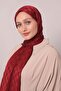 Burgundy Speckled Patterned Jacquard Capri Shawl - 3