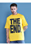 Men Yellow Graphic Print Oversized T-Shirt