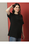 Women Black Oversized Graphic Print T-Shirt - 4