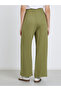 Women Khaki Double Gauze Wide Leg Pants - 4