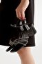Telodi Black Thick Heeled Evening Dress Shoes Platinum Stone Sandals - 2