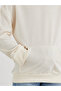 Teen Off White Relaxed Fit Hoodie with Front Pocket - 3