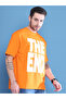 Men Orange Graphic Print Oversized T-Shirt - 4