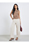 Women Brown Gathered Waist Sleeveless Top - 2