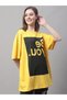 Women Yellow Oversized Graphic Print T-Shirt - 4