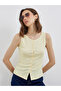 Texture Sleeveless Buttoned Knitted Top
