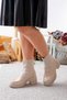 Women's Beige Winter Stretch Platform Sole Casual 5 cm Heeled Boots 2628 - 4