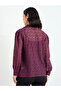 Burgundy Lace Balloon Sleeve Shirt - 5