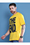 Men Yellow Graphic Print Oversized T-Shirt - 3