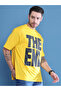 Men Yellow Graphic Print Oversized T-Shirt - 4