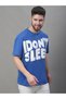 Men Blue Graphic Print Oversized T-Shirt - 4