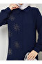 Buttoned Plus Size Tunic Shirt Pants Aerobin Double Set with Sequin Detail - 4