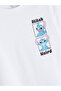 White Crew Neck Printed Girls' T-Shirt from Giyçık Store - 3