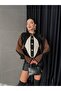 Women's Black Argyle Cardigan - 2