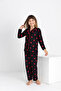 Mother Daughter (Sold Separately) Red Heart Patterned Suede Pajama Set - 2
