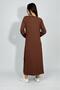 Women's Summer Long Sleeve Viscose Midi Length Crew Neck Dress Coffee - 8
